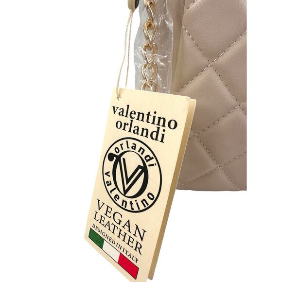 Valentino Orlandi NWT Bone Quilted Vegan Leather Cross Body Handbag Purse $278 - Picture 13 of 14